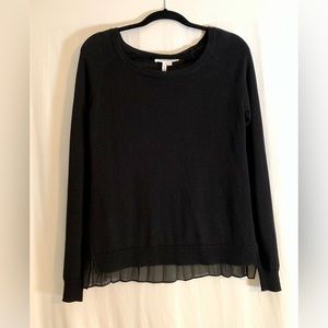 BCBGeneration Black Sweater With Chiffon Back